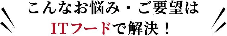 こんなお悩み・ご要望はITフード解決！