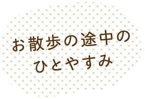 お散歩の途中のひとやすみ